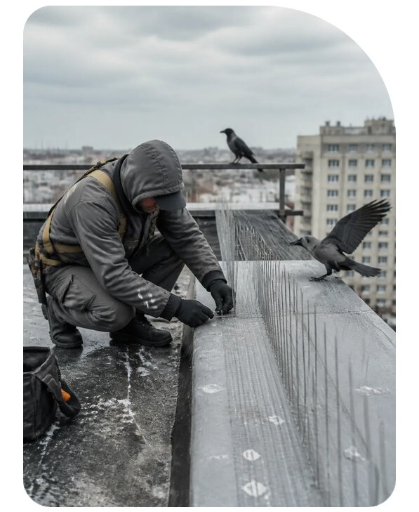 Защита от ворон под ключ в Шумерле по цене от 5432 р. | Сенат-Шмр